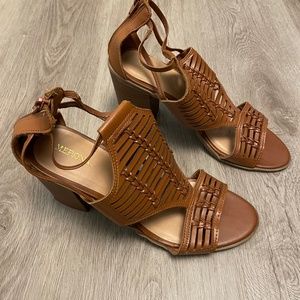 Merona Kerina Cognac Braided Heels
